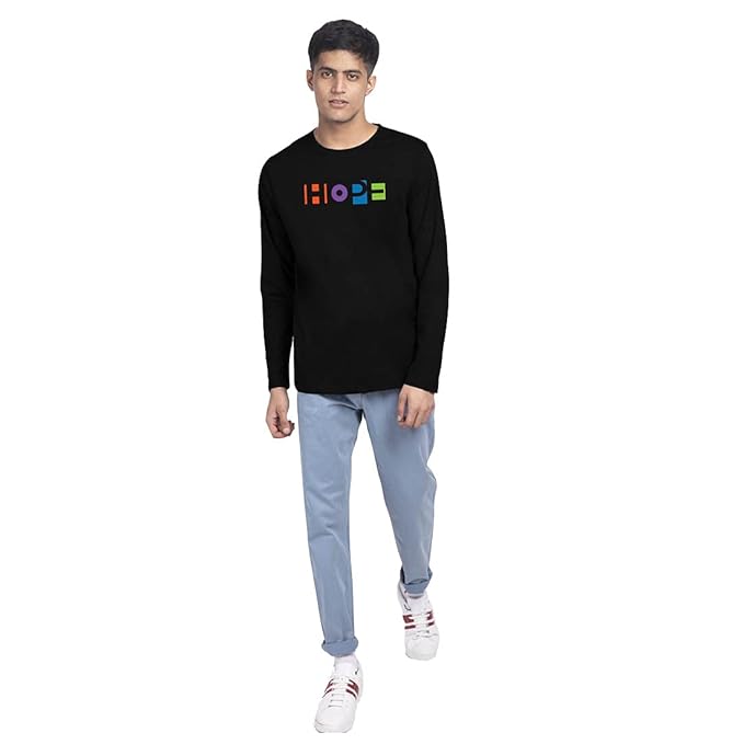 Hope Graphic Print Full Sleeve T-Shirt for Men