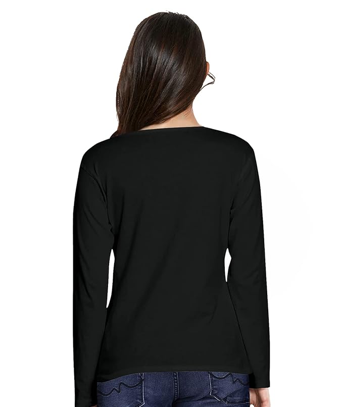 Women's Full Sleeve Black T-Shirt