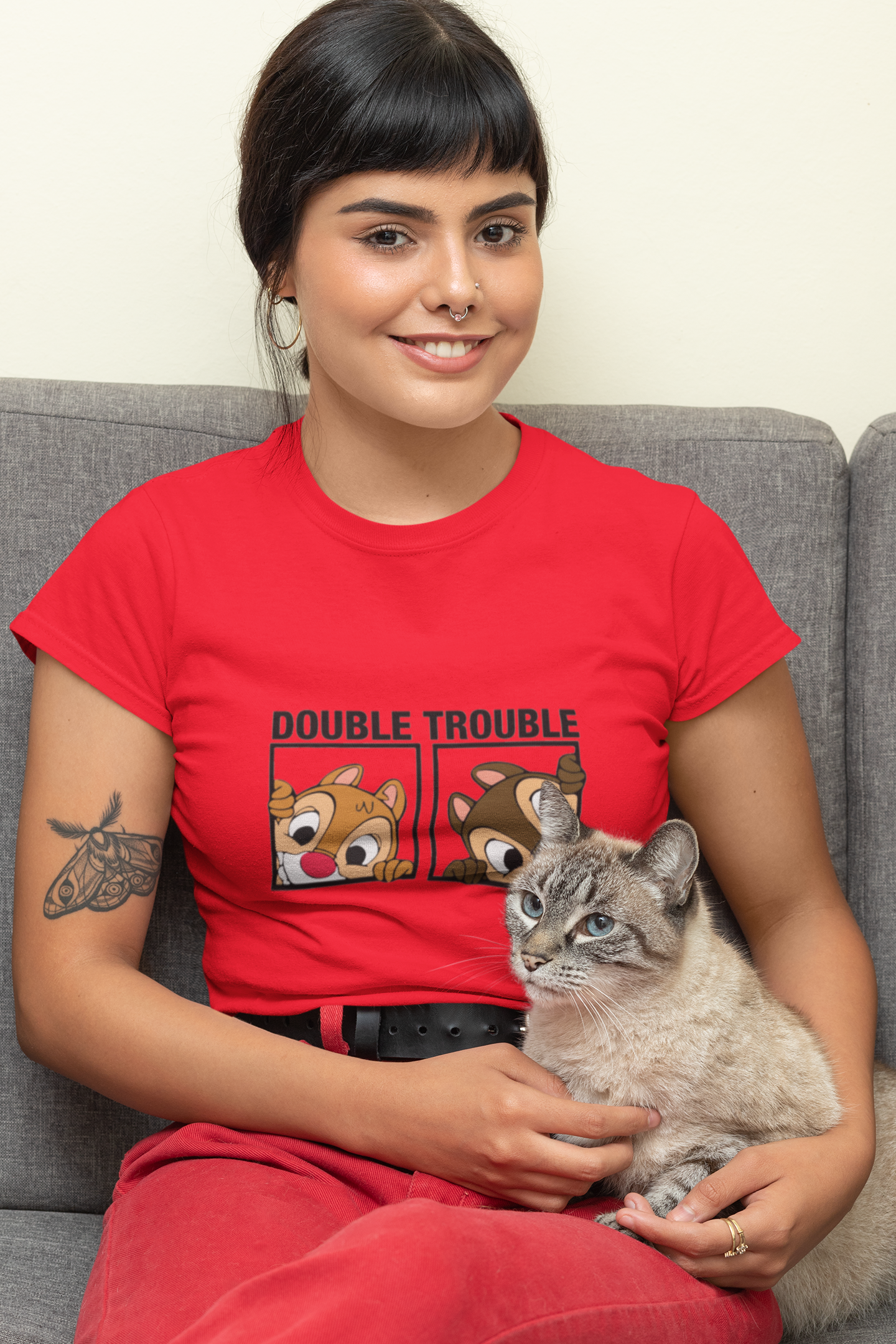 Double Trouble Women's Regular Cotton T-Shirt