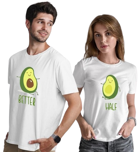 Better Half Graphic Print Couple T-Shirt