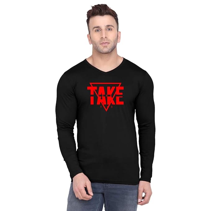 Take Graphic Print Full Sleeve T-Shirt for Men