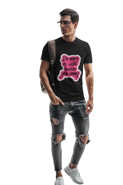 Men’s Black “Do More of What Makes You Happy” Graphic T-Shirt