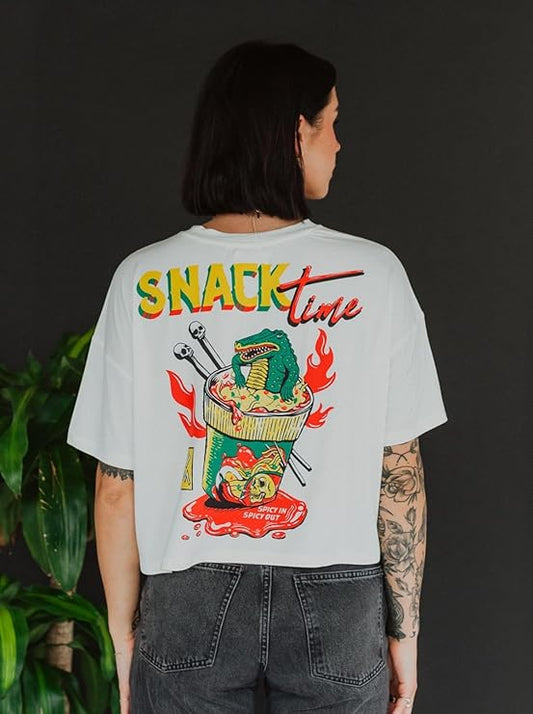 Flame Hand Graphic Print Oversized Women’s T-Shirt – Streetwear Cotton Tee