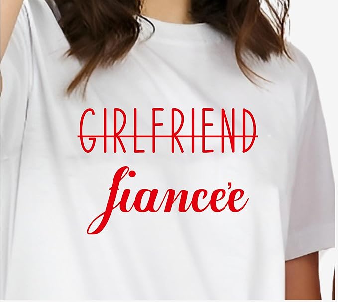 Boyfriend & Girlfriend Fiancée Graphic Print Couple T-Shirt