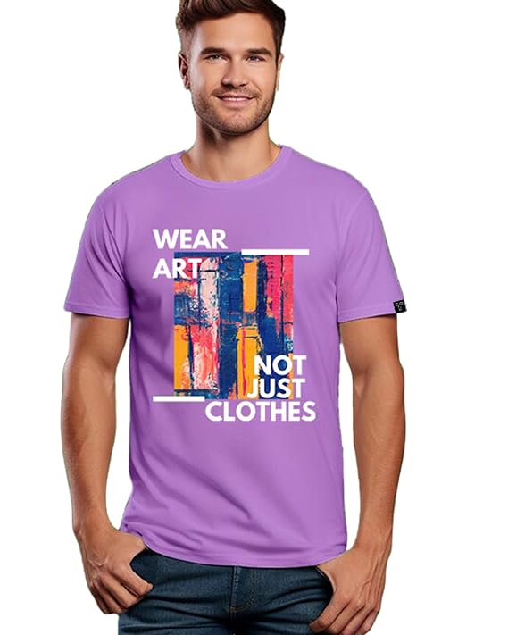 Men’s Purple Artistic Graphic T-Shirt – “Wear Art, Not Just Clothes”