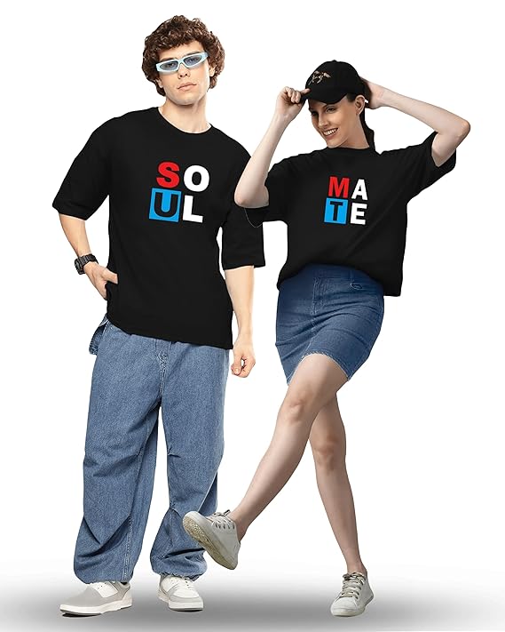 Soulmate Graphic Print Couple T-Shirt – Perfect for You and Your Special Someone