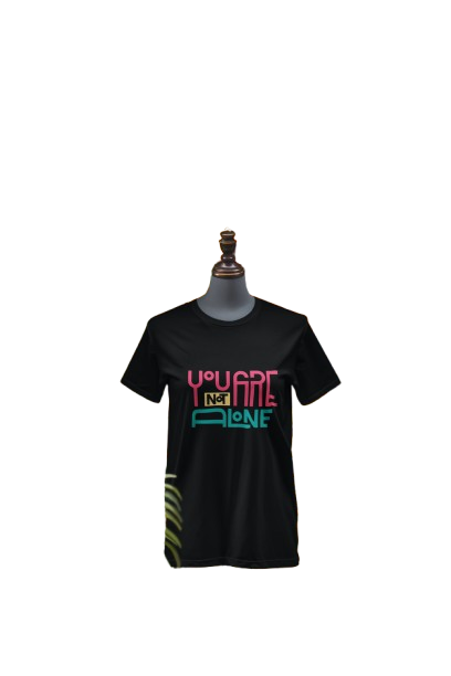 Women’s White Graphic Tee – “You Are Not Alone” Motivational Print