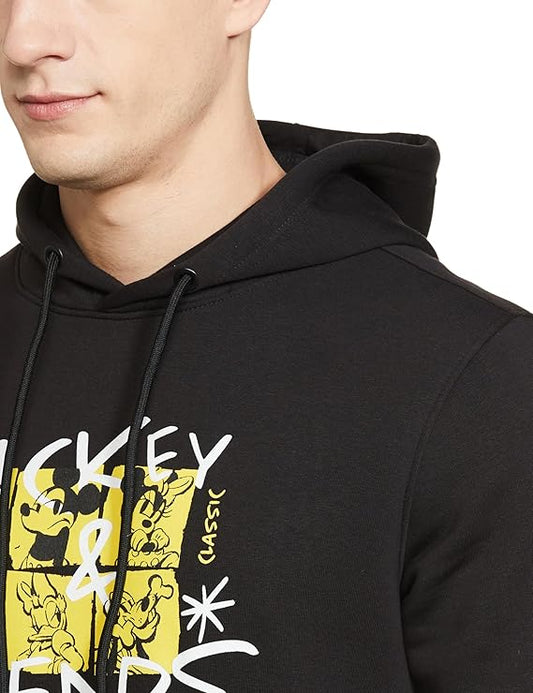 Classic Cartoon Friends Graphic Print Men’s Hoodie – Casual Cotton Blend Hoodie