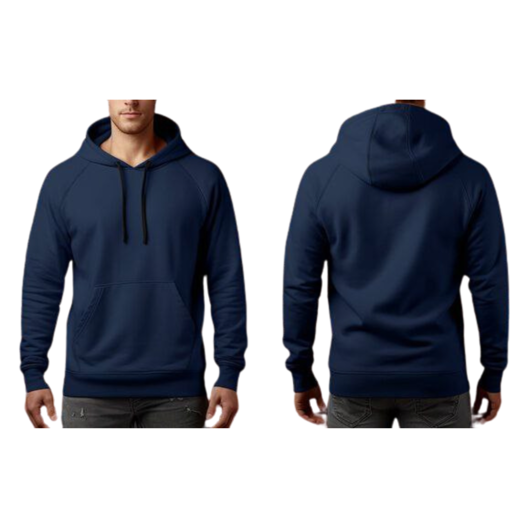 Plain Solid Cotton Hooded Sweatshirt - Clori
