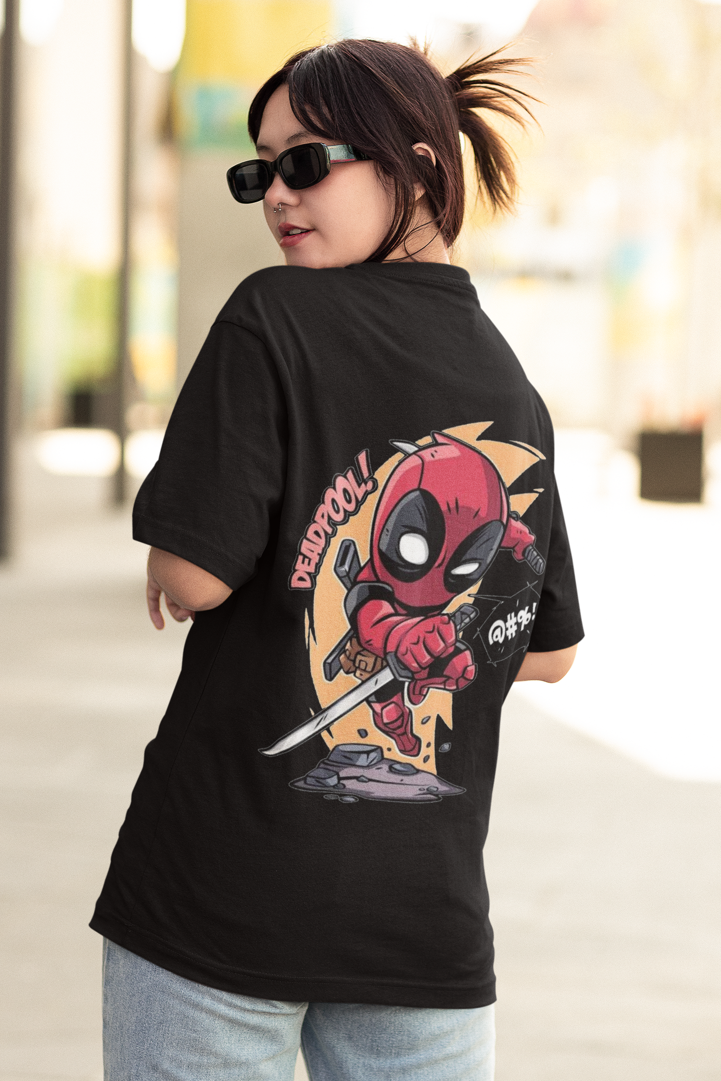 Deadpool Oversized Women's Cotton T-shirt