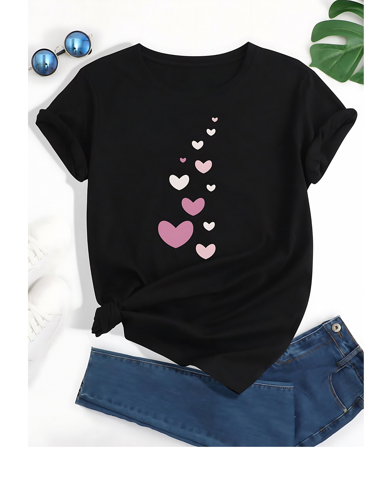 Hearts Women's Regular Cotton T-Shirt