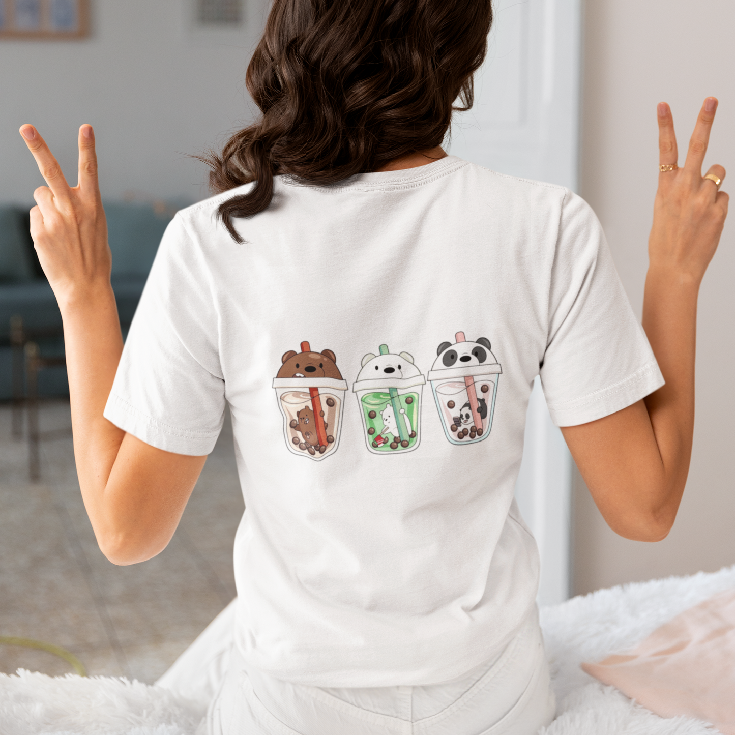 Minimal “BFF Heartbeat” T-Shirt – Light Grey