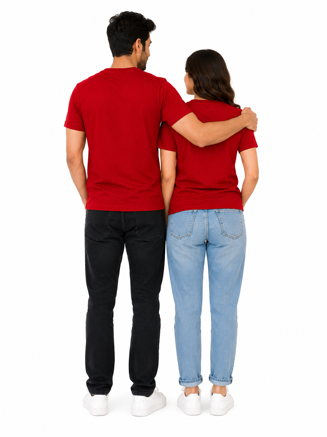Red “Mine” Matching Couple T-Shirts Combo | Heartbeat Love Graphic Tees by Pd Clori