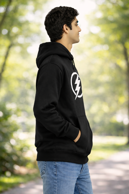 Men’s Lightning Graphic Cotton Blend Hoodie | Streetwear Hooded Sweatshirt