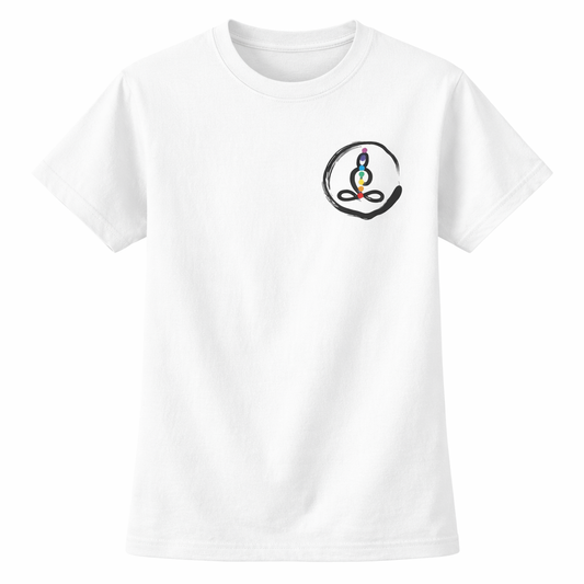 Pd Clori Chakra Meditation T-Shirt | Spiritual Yoga Graphic Tee | Front & Back Print White Cotton T-Shirt