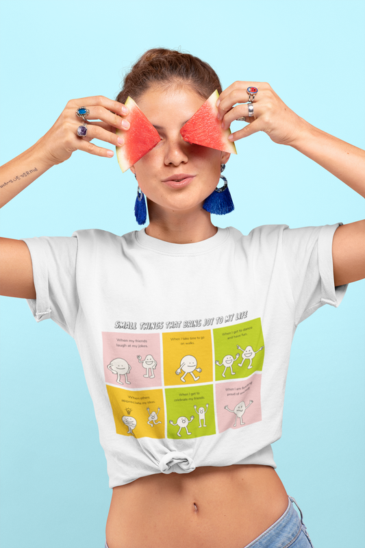 Joy Women’s Regular Cotton T-Shirt – Minimal Positive Typography Casual Tee