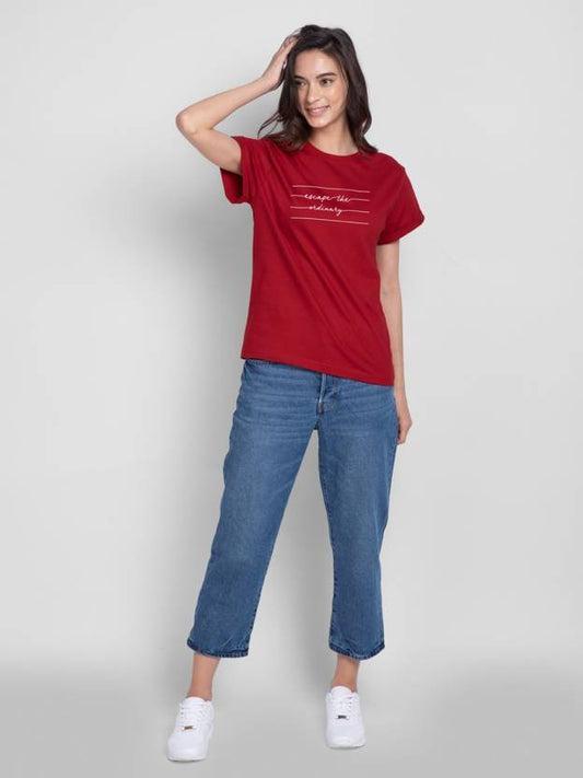 Escape The Ordinary Graphic Print Women’s T-Shirt – Inspirational Cotton Casual Tee