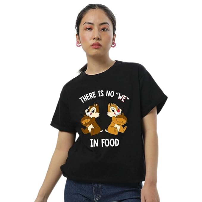 There Is No "We" in Food Cartoon Printed T-Shirt