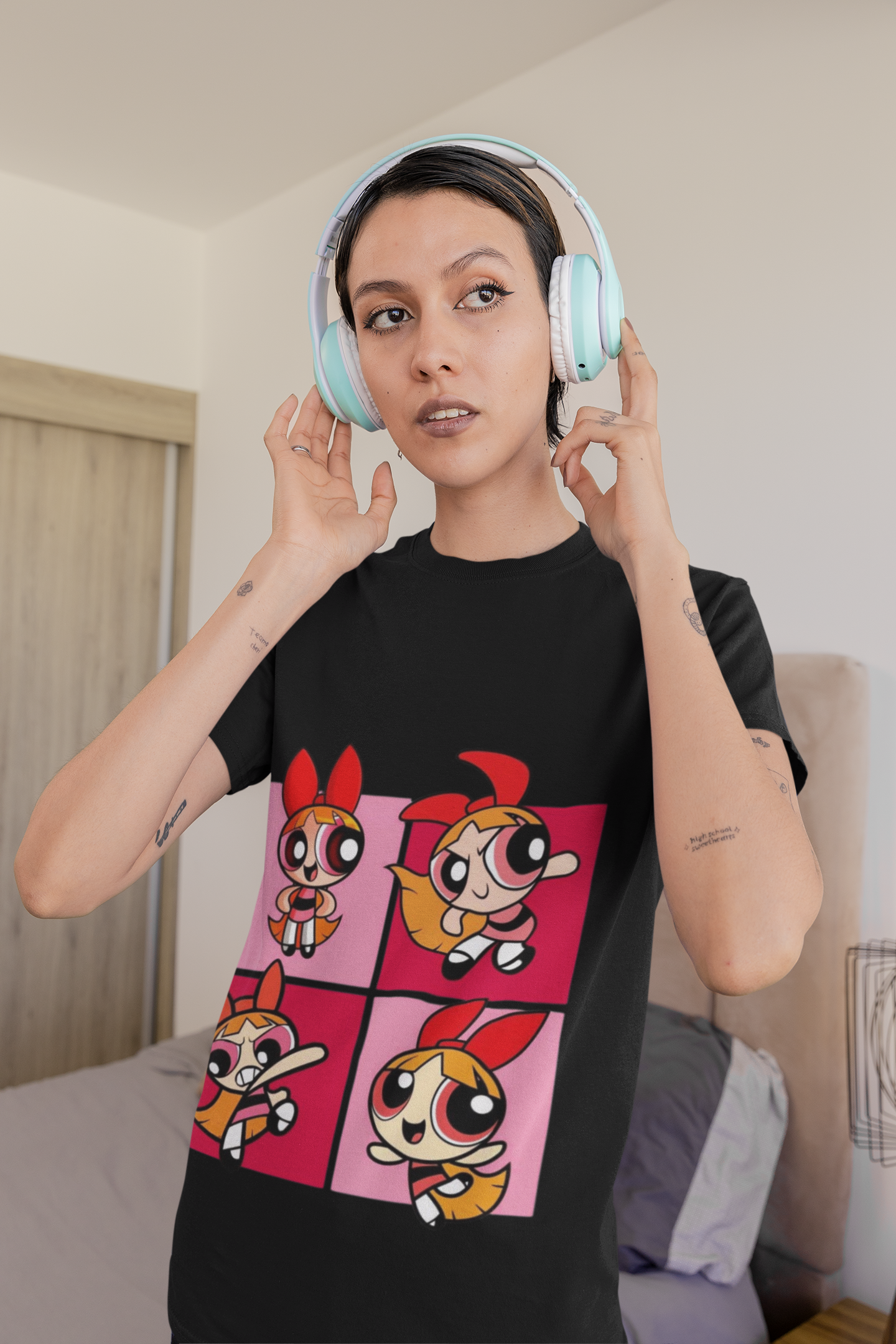 Powerpuff Girls Graphic Printed T-Shirt | Blossom Cartoon Style Tee