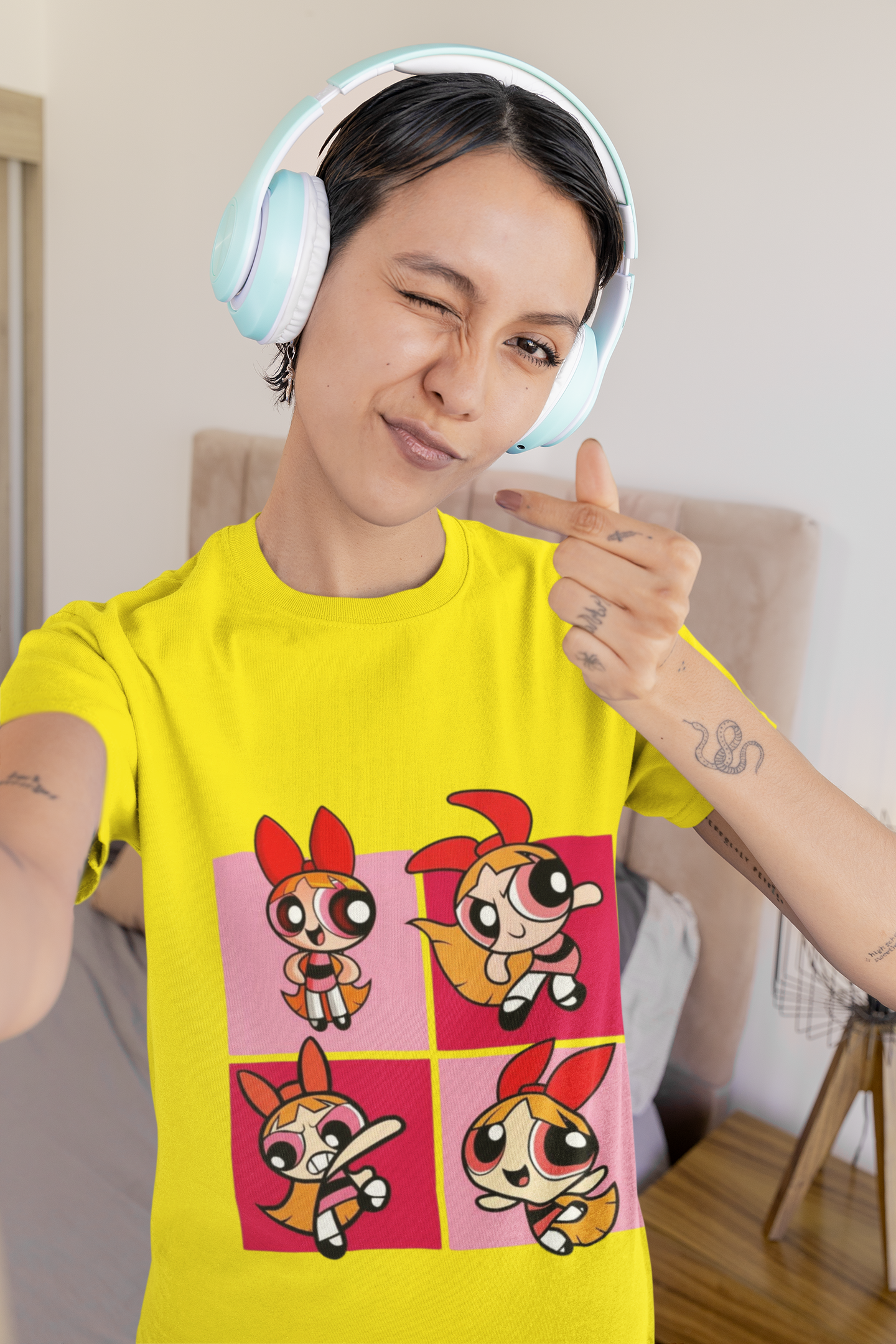 Powerpuff Girls Graphic Printed T-Shirt | Blossom Cartoon Style Tee