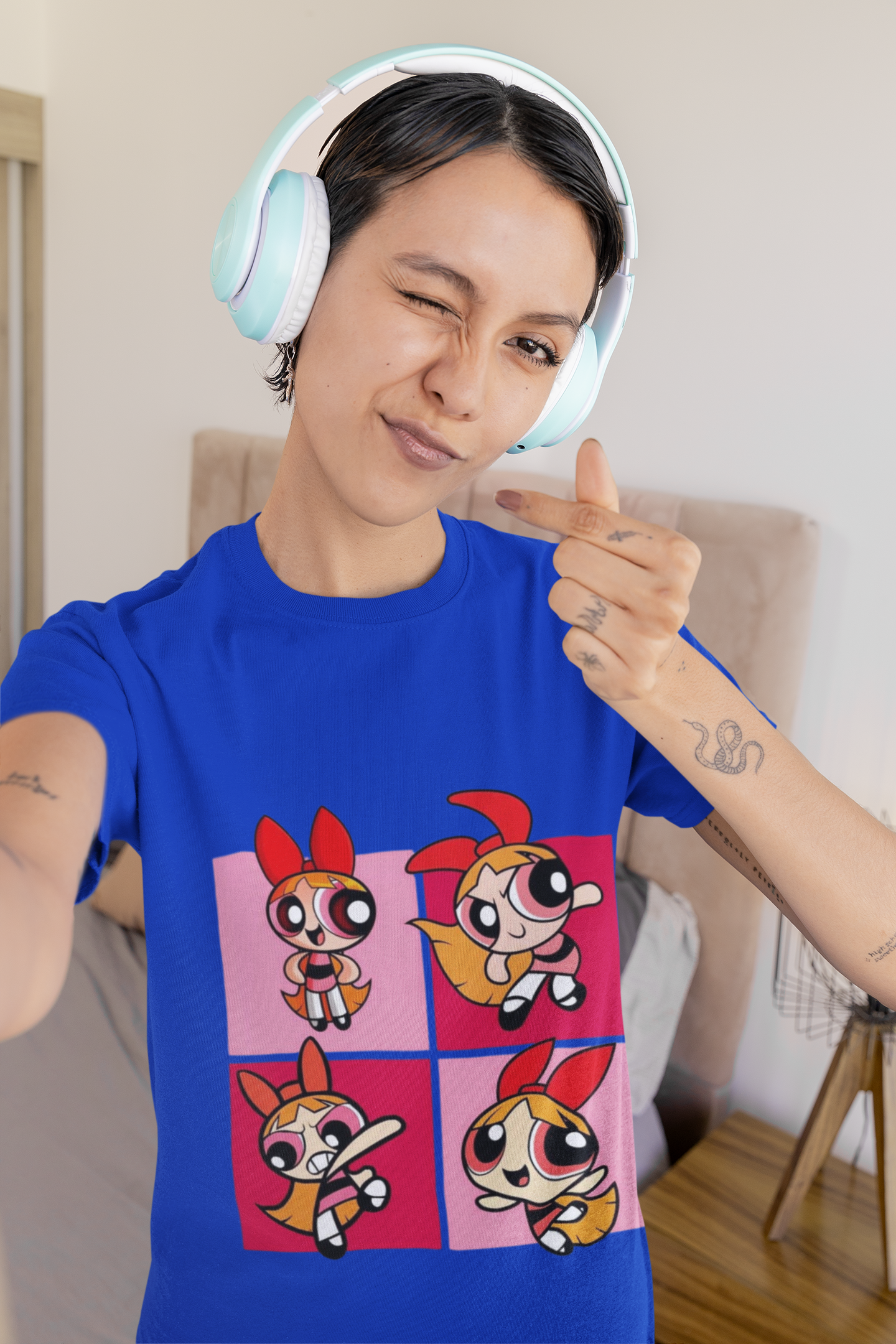 Powerpuff Girls Graphic Printed T-Shirt | Blossom Cartoon Style Tee