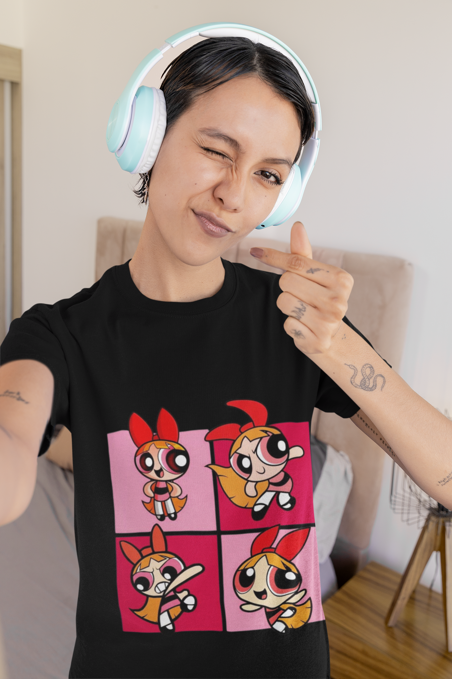 Powerpuff Girls Graphic Printed T-Shirt | Blossom Cartoon Style Tee