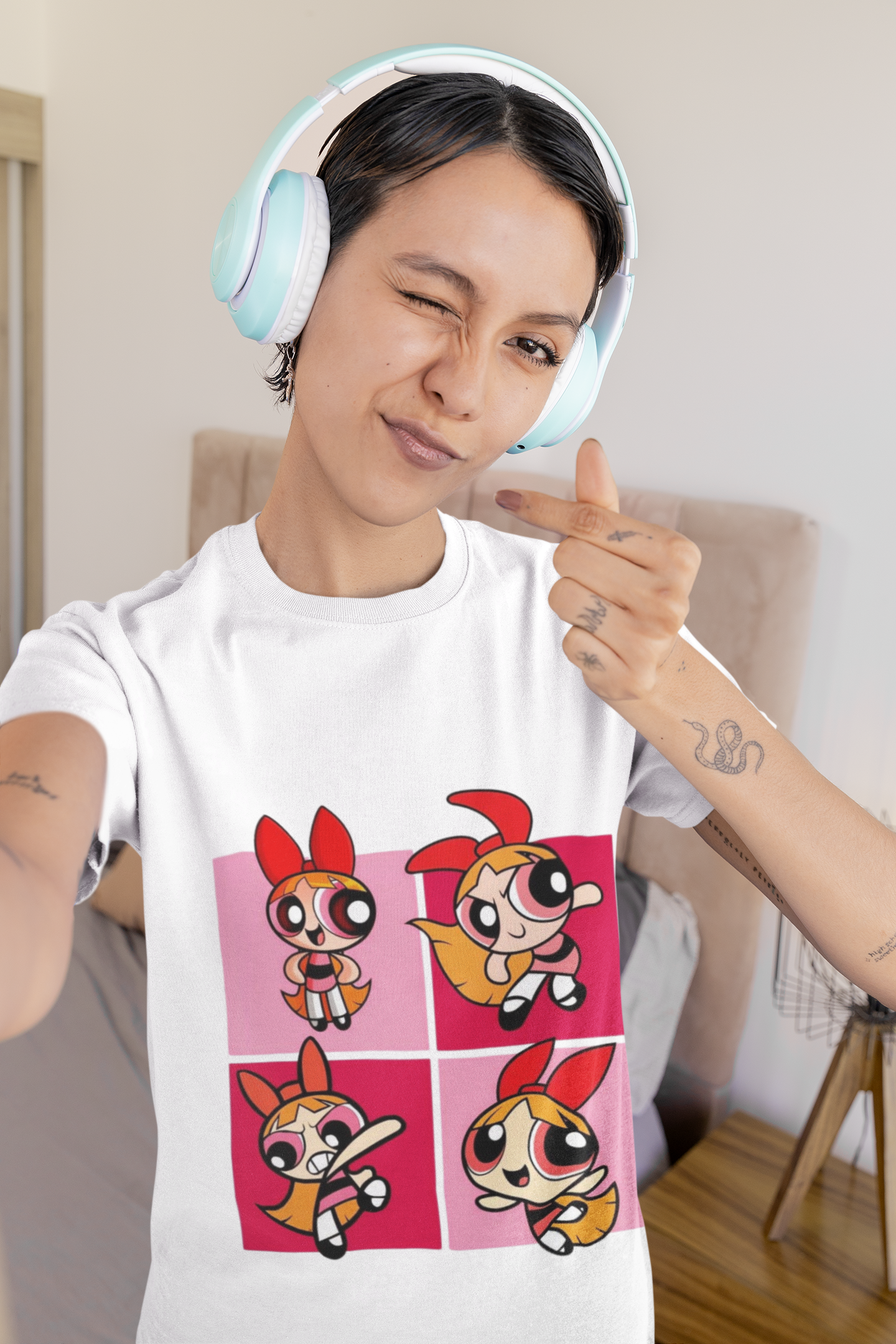 Powerpuff Girls Graphic Printed T-Shirt | Blossom Cartoon Style Tee