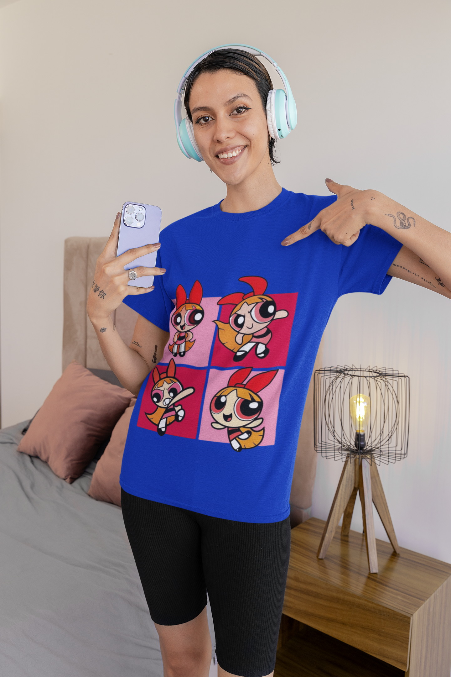 Powerpuff Girls Graphic Printed T-Shirt | Blossom Cartoon Style Tee