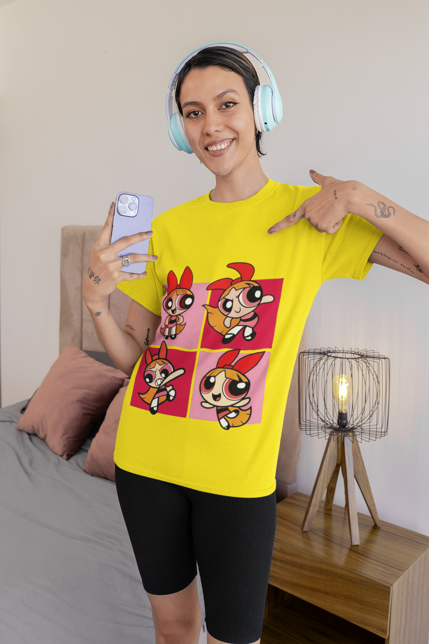 Powerpuff Girls Graphic Printed T-Shirt | Blossom Cartoon Style Tee