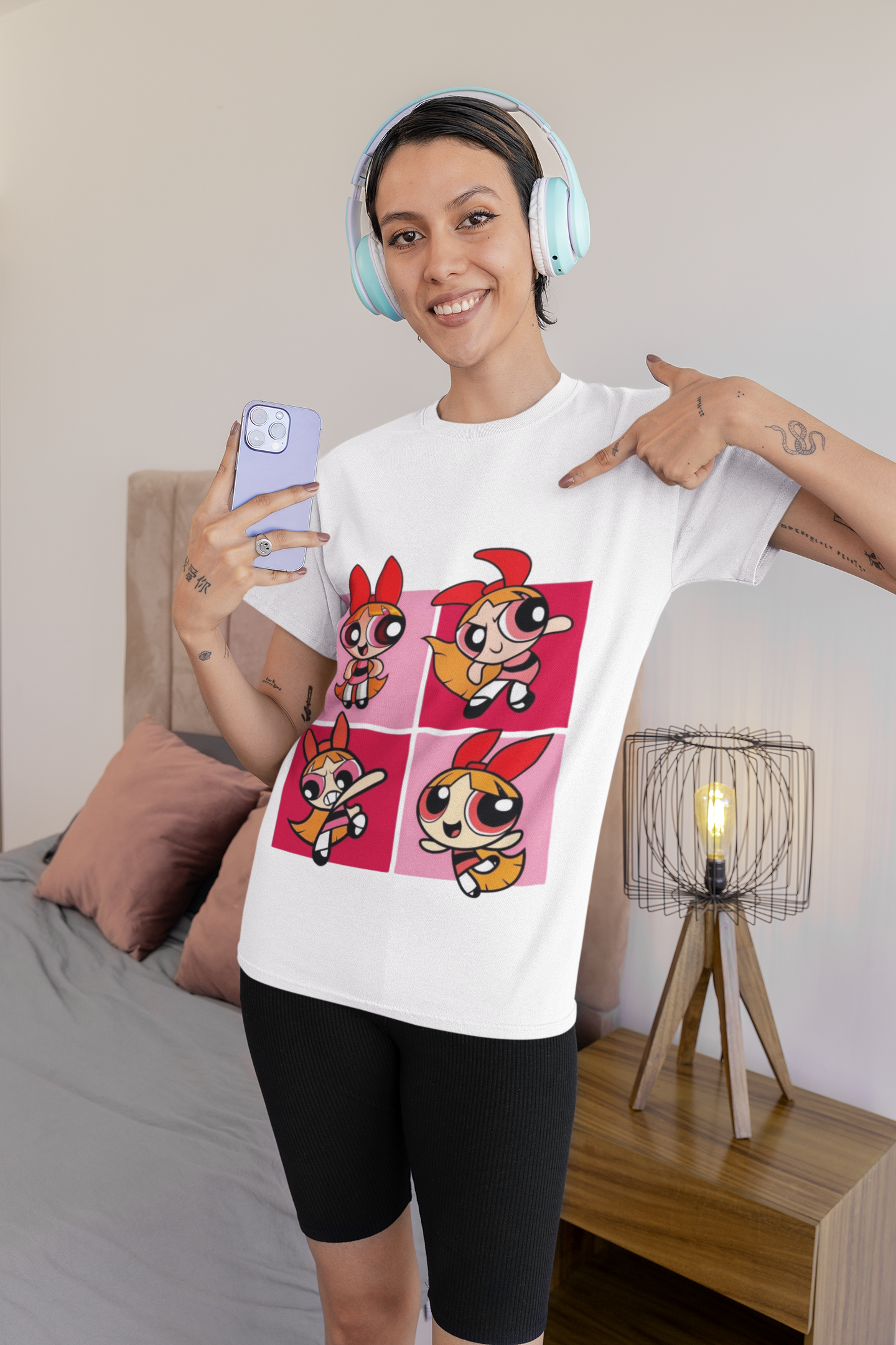 Powerpuff Girls Graphic Printed T-Shirt | Blossom Cartoon Style Tee