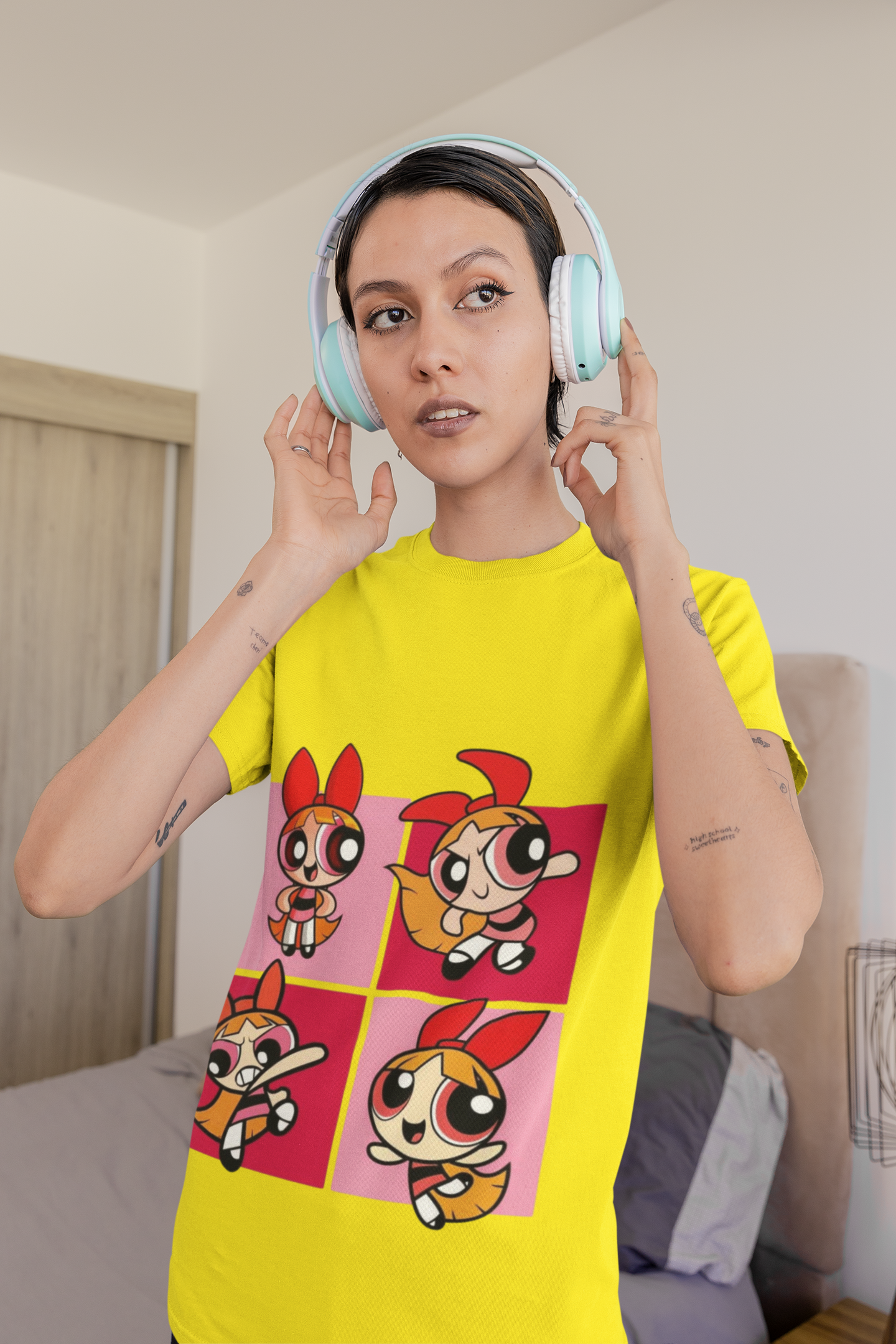 Powerpuff Girls Graphic Printed T-Shirt | Blossom Cartoon Style Tee