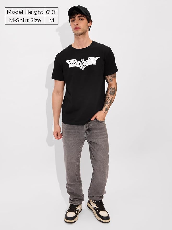 Batman Graphic Printed T-Shirt | Iconic Dark Knight Logo Tee