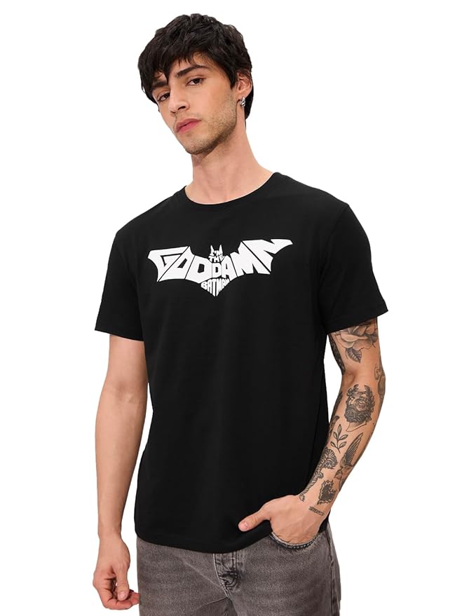 Batman Graphic Printed T-Shirt | Iconic Dark Knight Logo Tee
