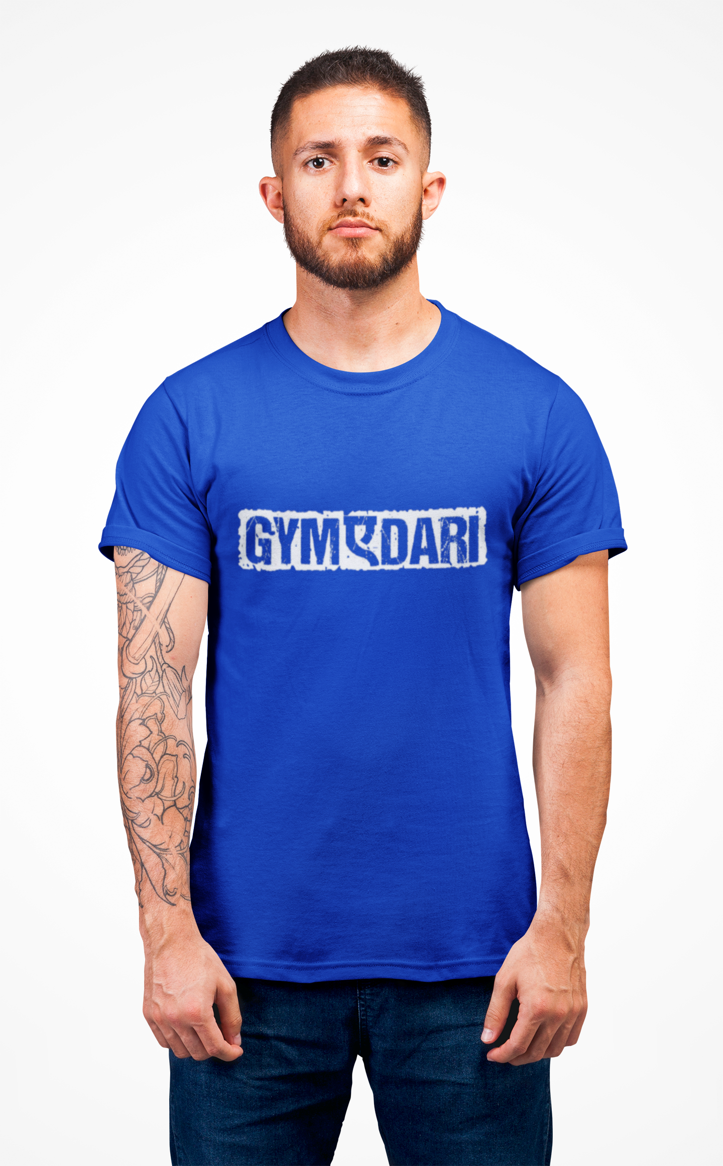 GYMADARI Men’s Graphic Printed Black T-Shirt | Bold Gym Motivation Tee