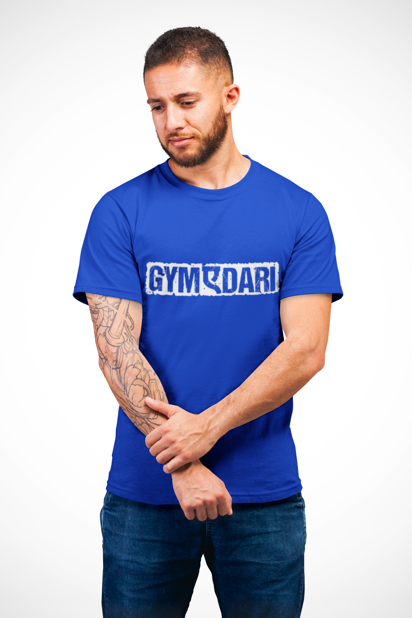 GYMADARI Men’s Graphic Printed Black T-Shirt | Bold Gym Motivation Tee