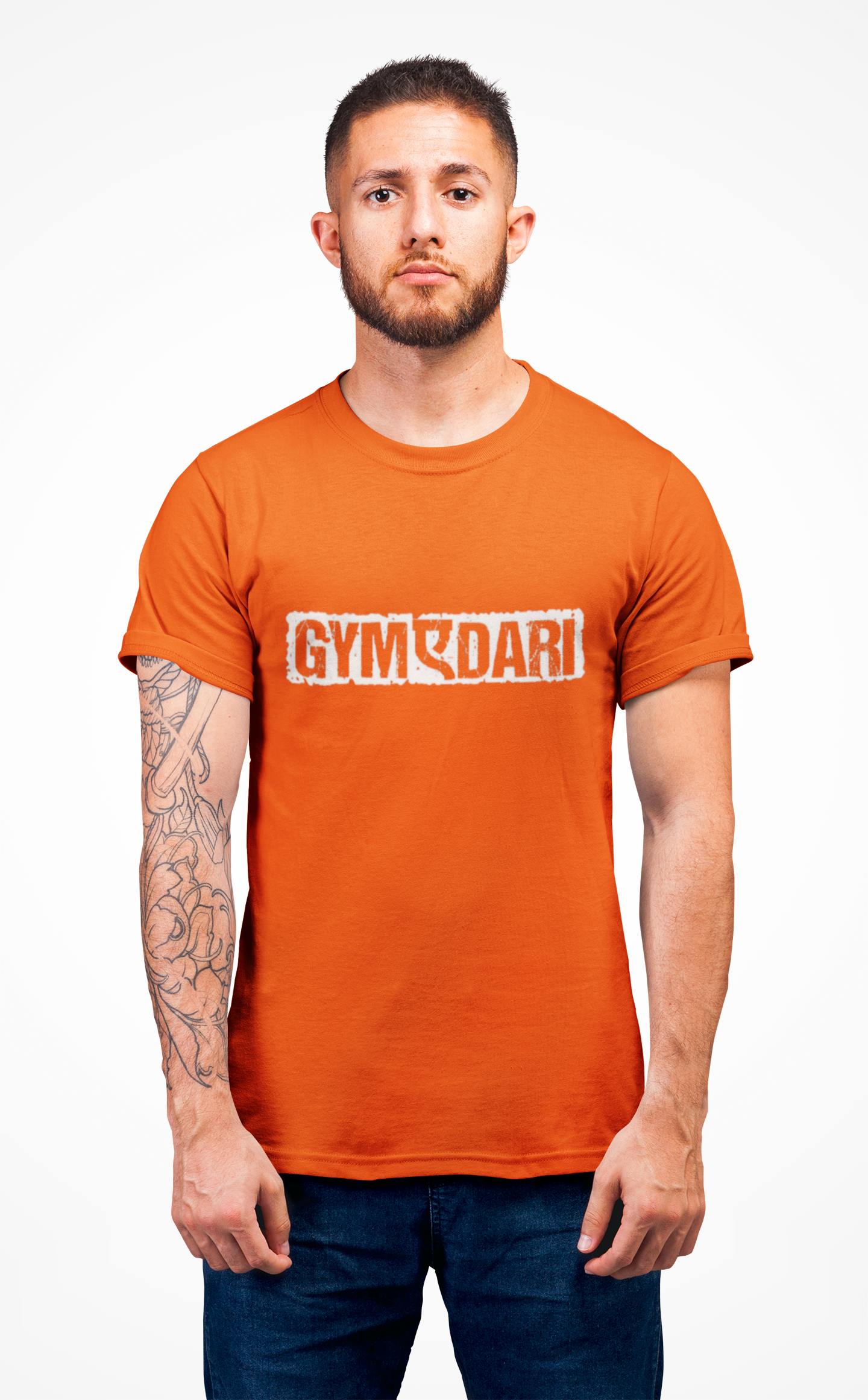 GYMADARI Men’s Graphic Printed Black T-Shirt | Bold Gym Motivation Tee