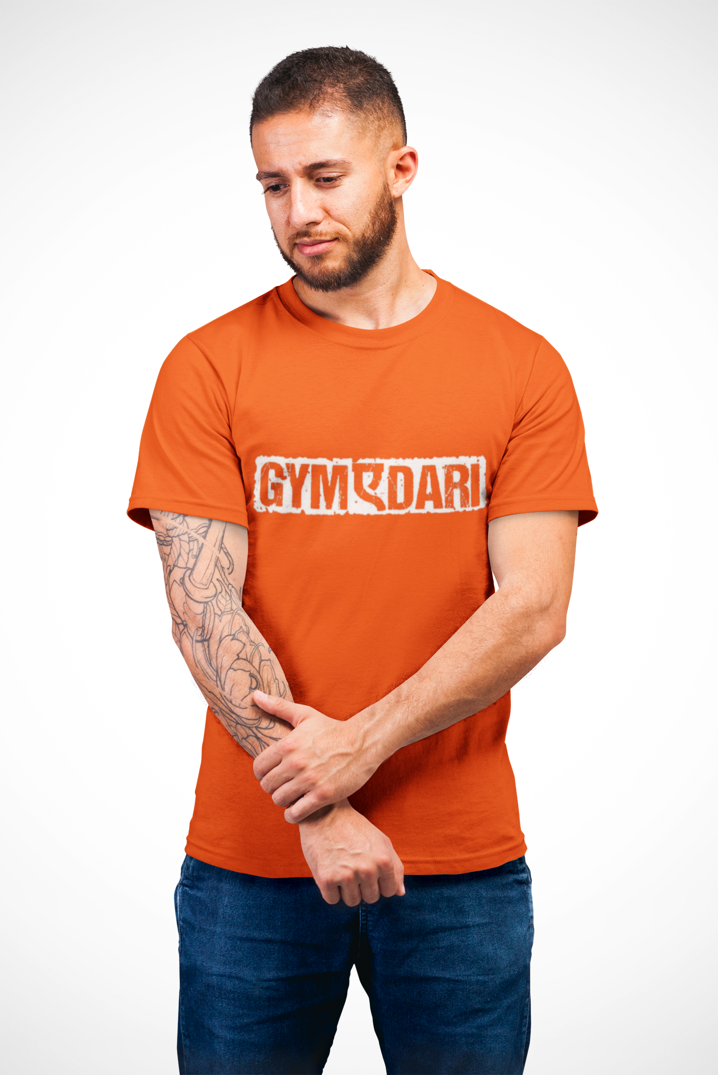 GYMADARI Men’s Graphic Printed Black T-Shirt | Bold Gym Motivation Tee