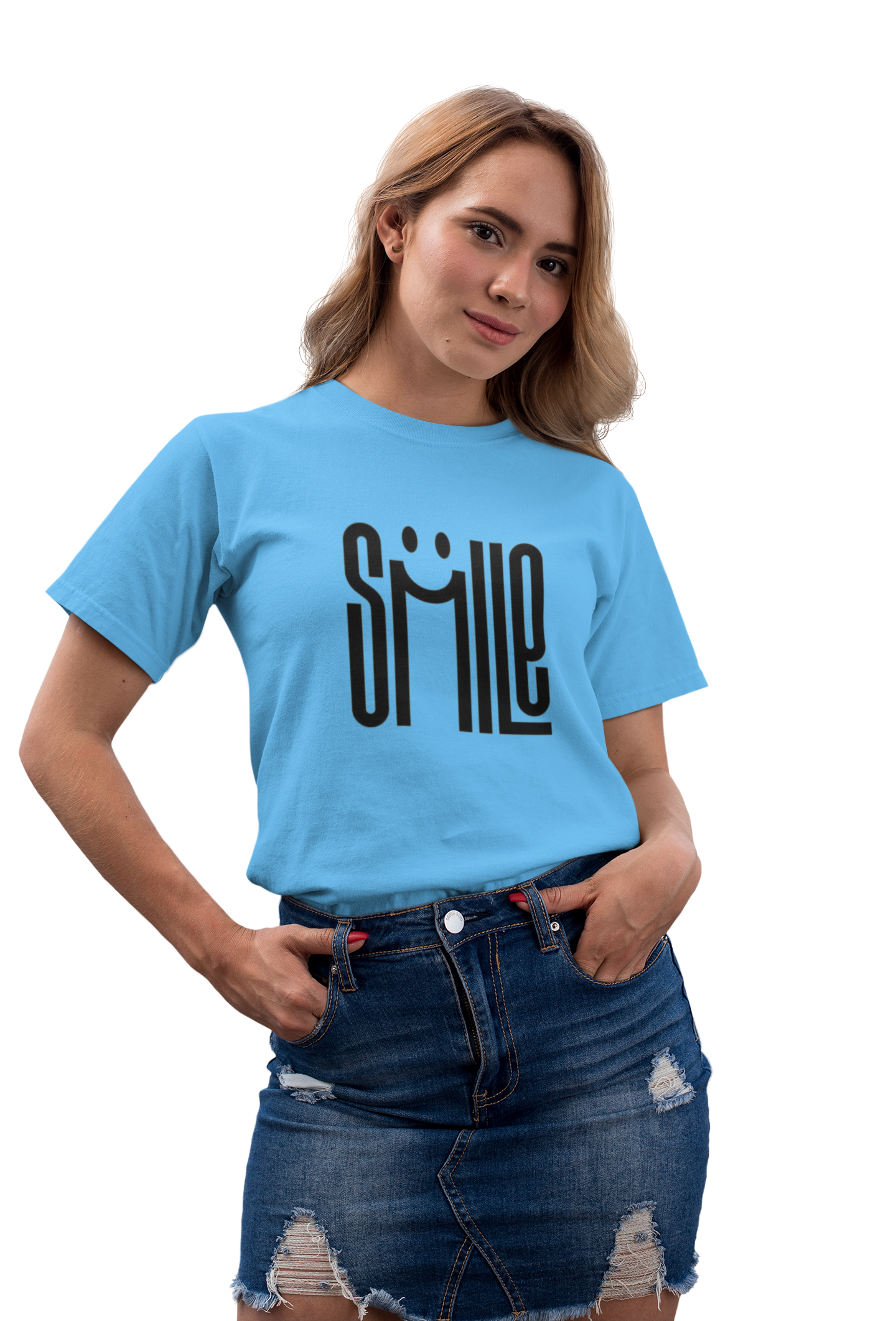 Bold Red "Smile" Graphic T-Shirt for Women