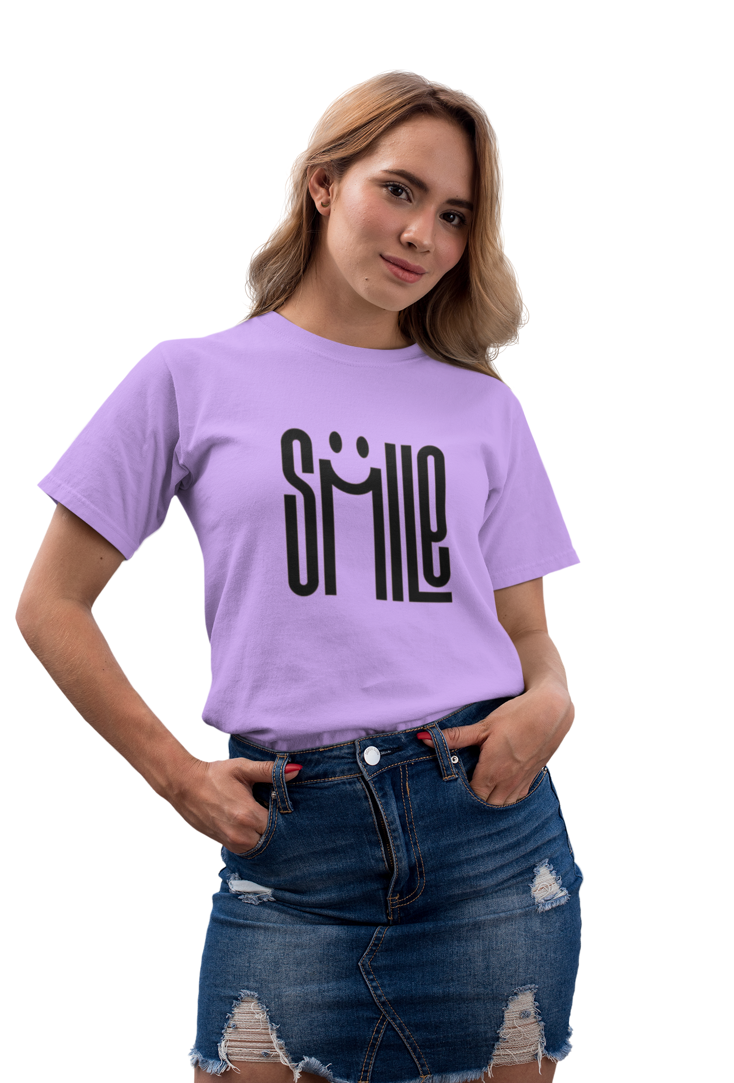 Bold Red "Smile" Graphic T-Shirt for Women