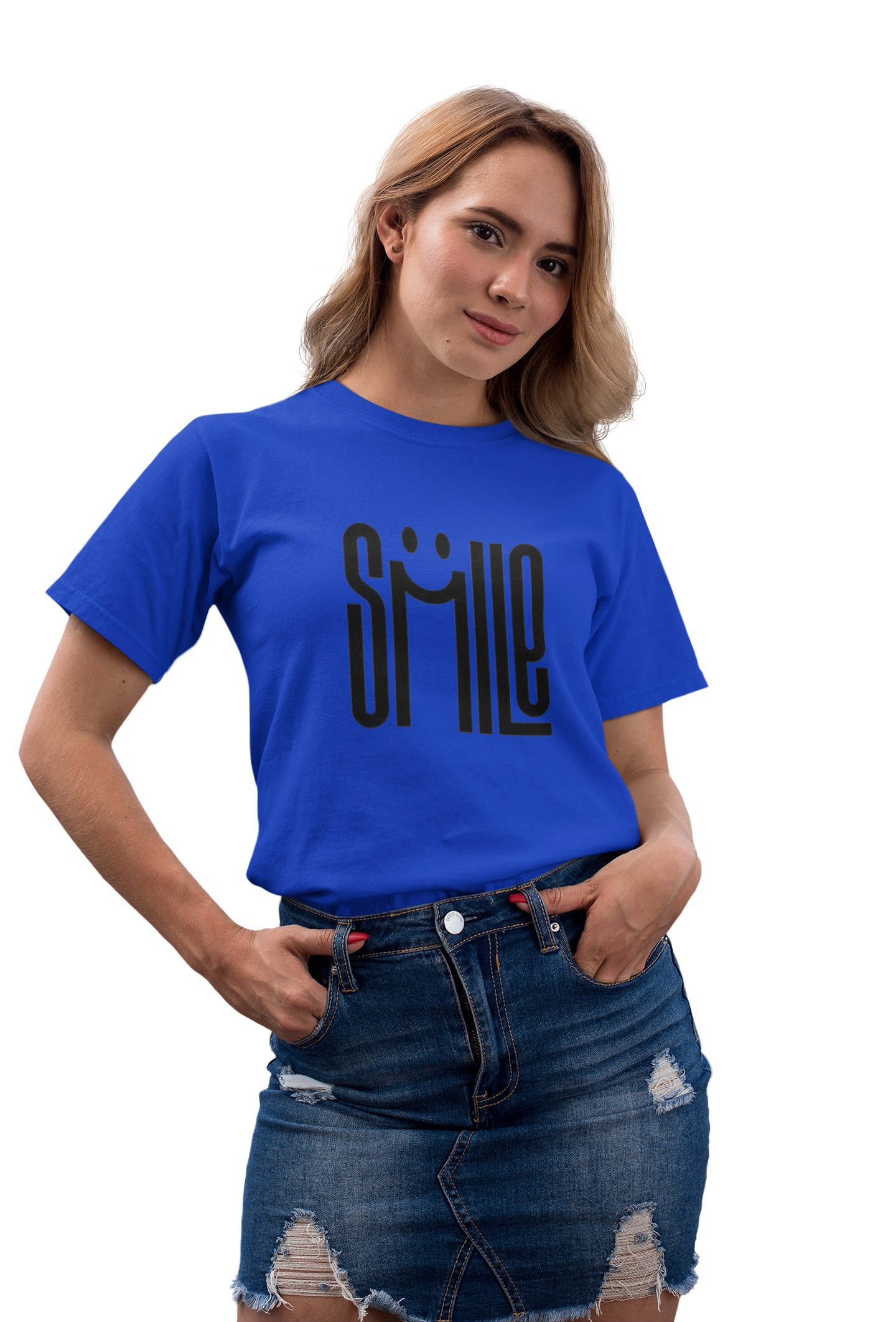 Bold Red "Smile" Graphic T-Shirt for Women