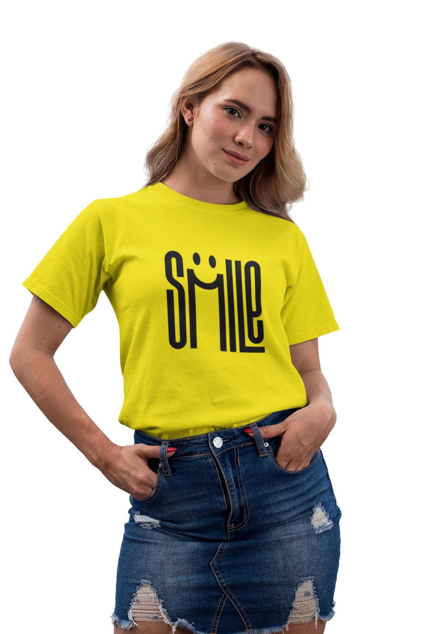 Bold Red "Smile" Graphic T-Shirt for Women