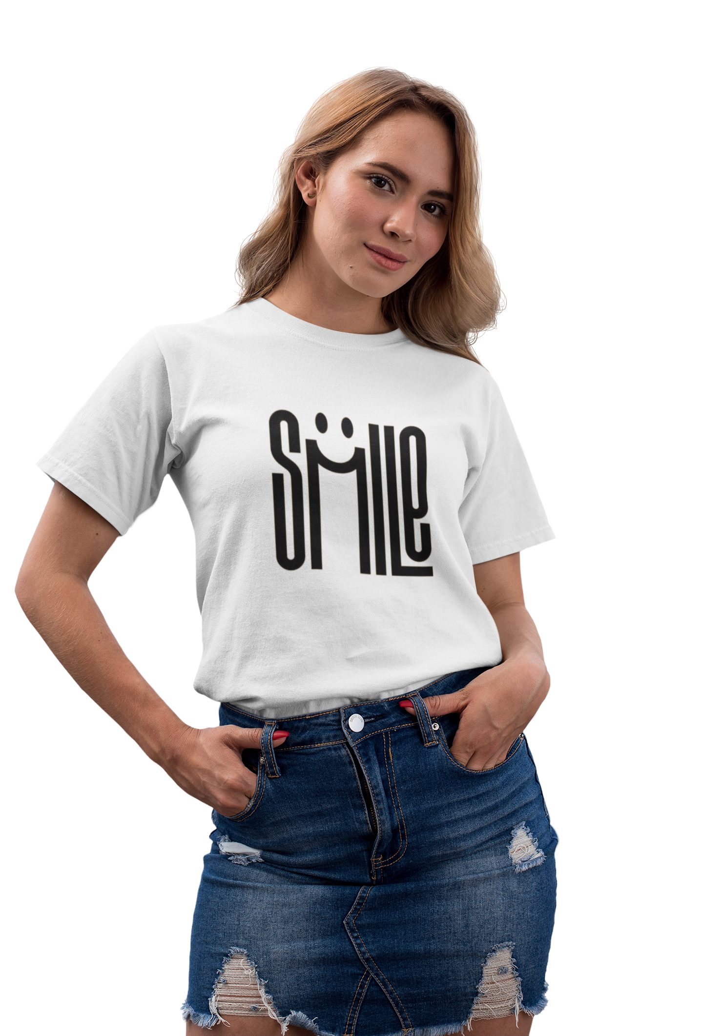 Bold Red "Smile" Graphic T-Shirt for Women