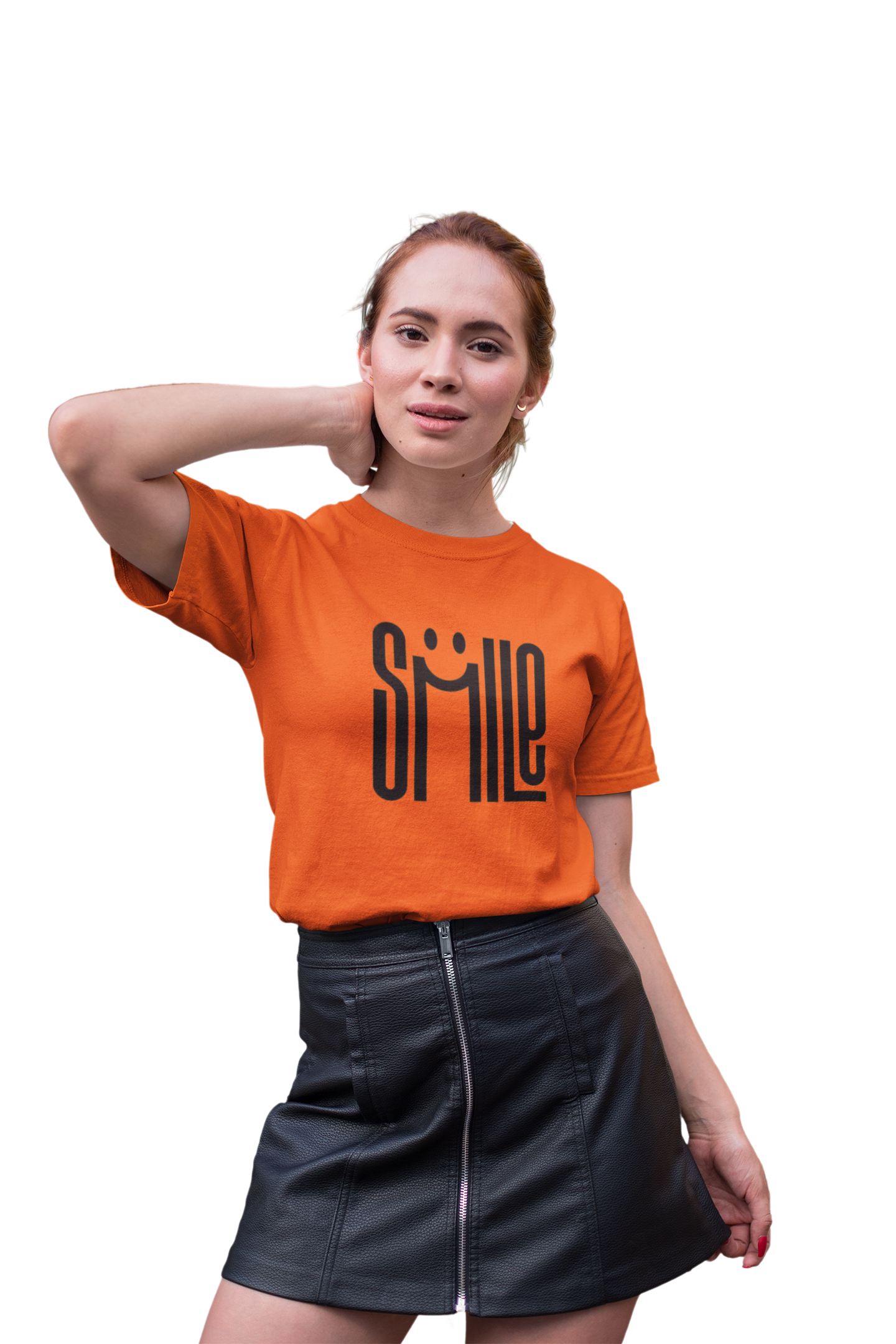 Bold Red "Smile" Graphic T-Shirt for Women