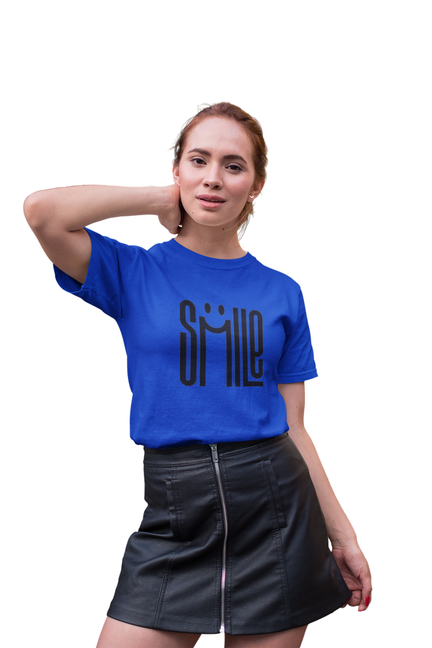 Bold Red "Smile" Graphic T-Shirt for Women