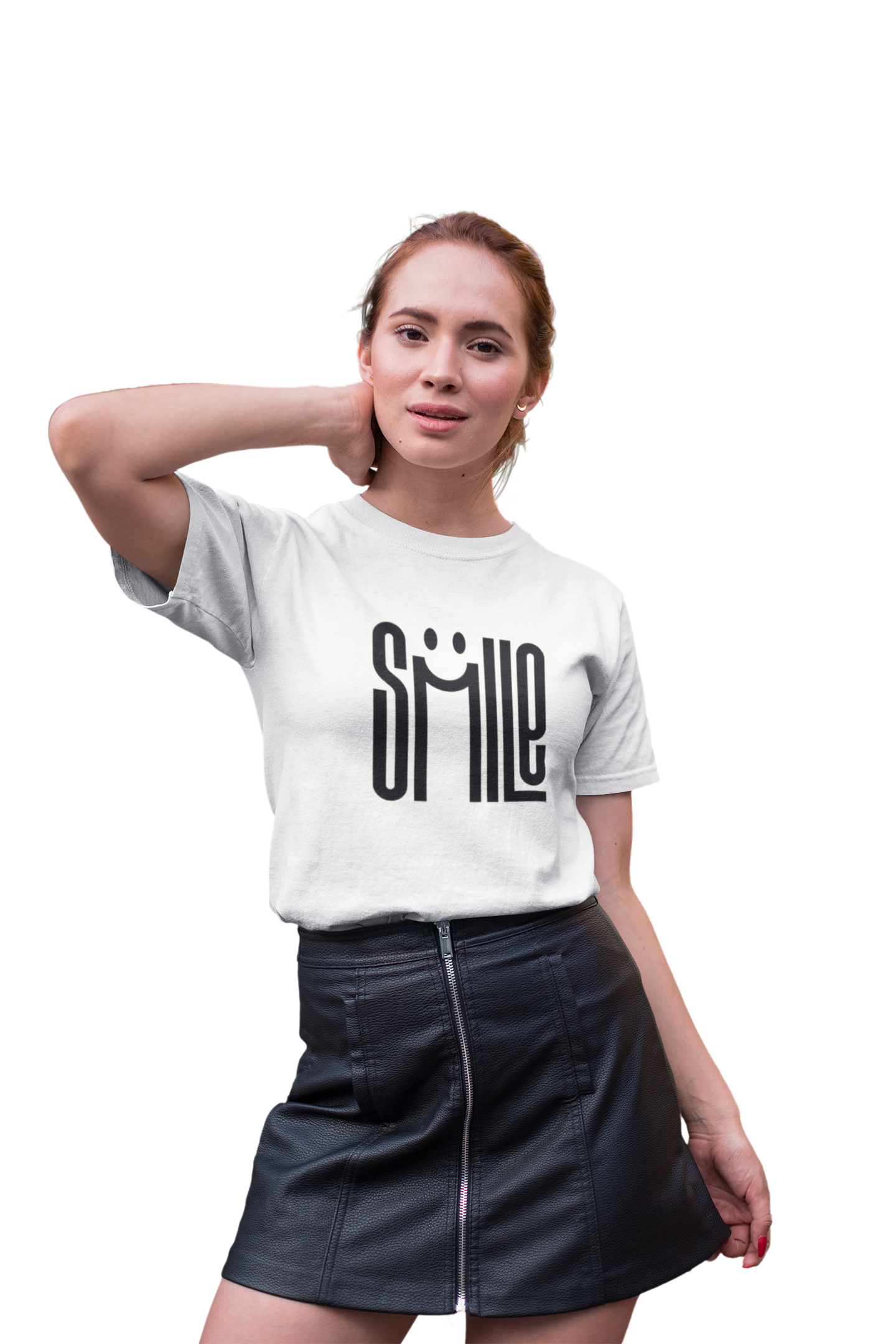 Bold Red "Smile" Graphic T-Shirt for Women