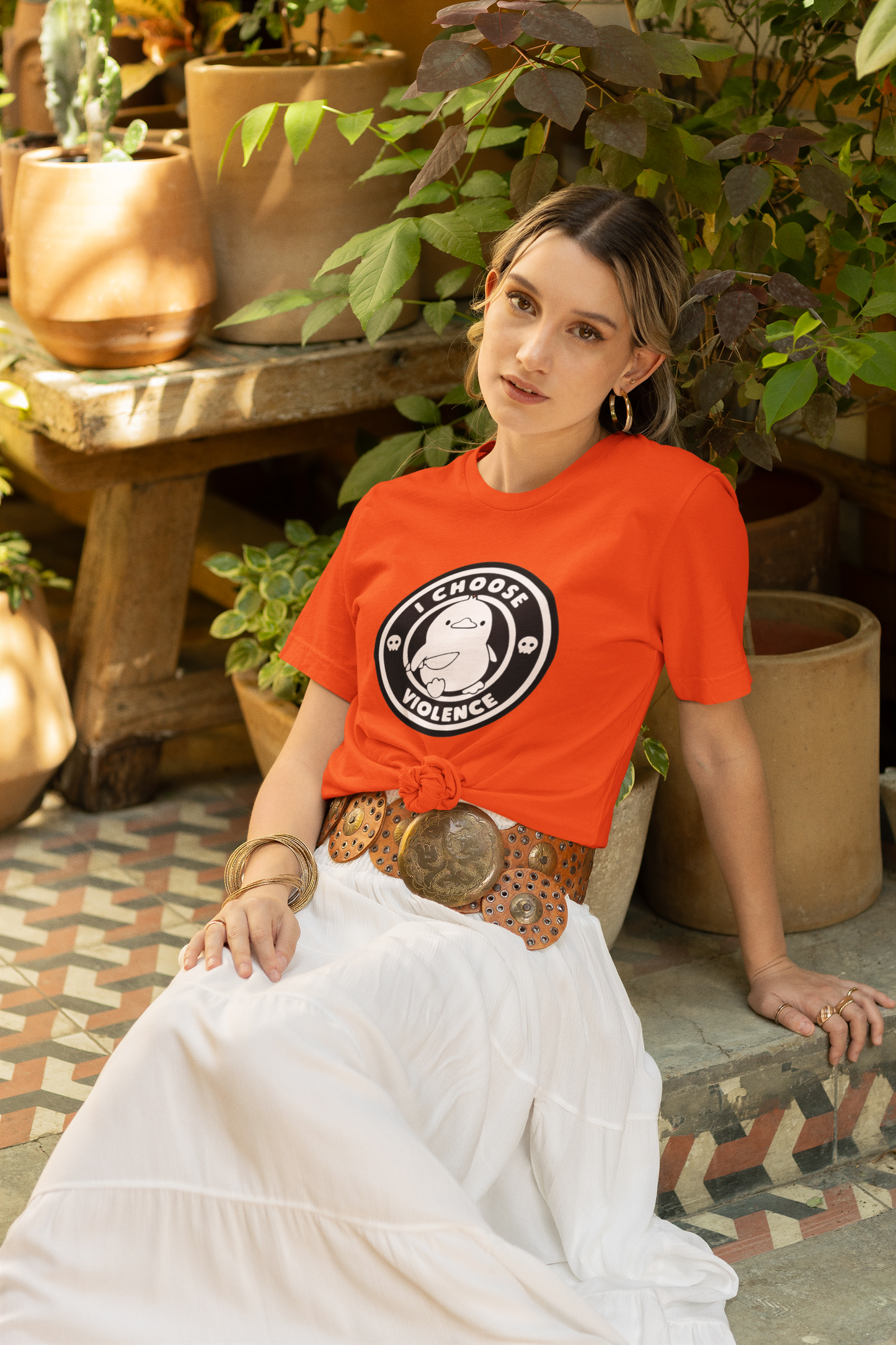 Baymax “I Choose Violence” Graphic Printed White T-Shirt
