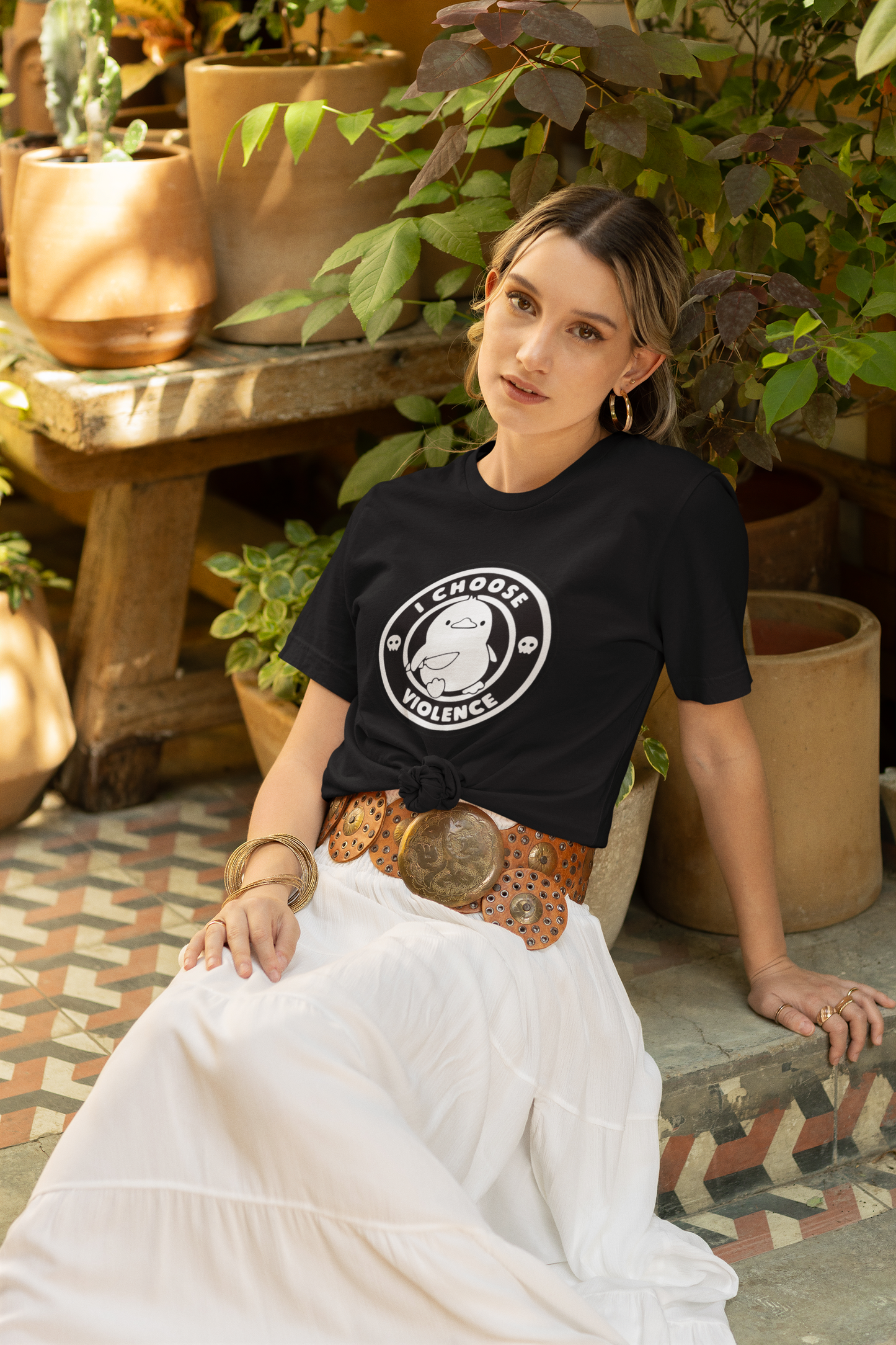 Baymax “I Choose Violence” Graphic Printed White T-Shirt