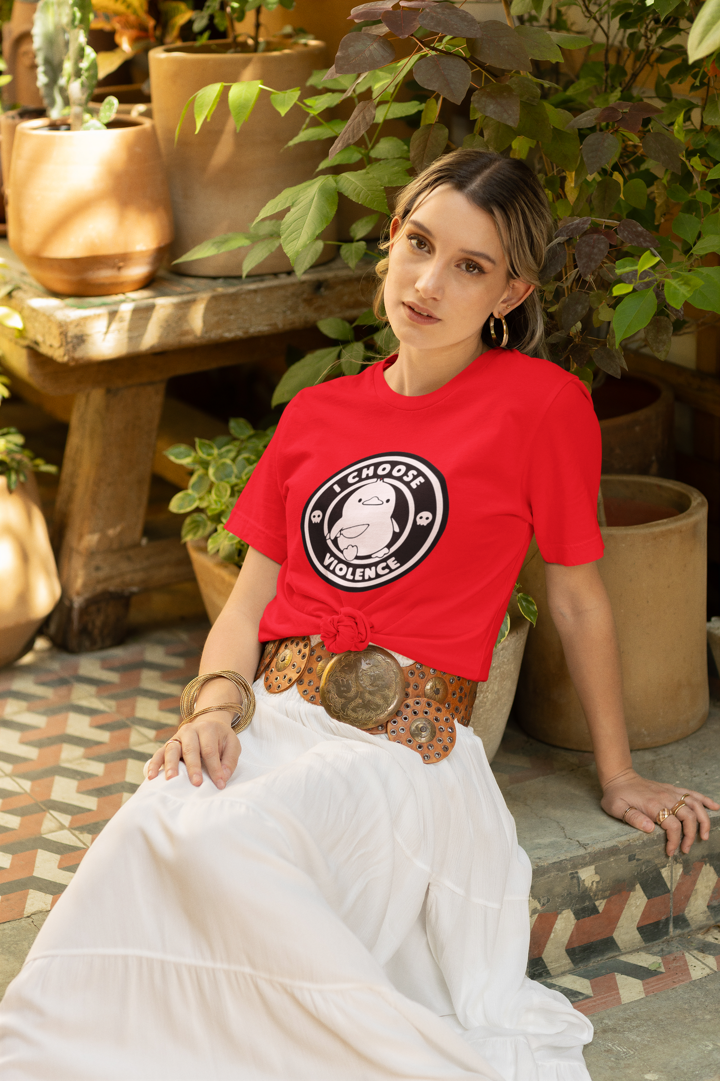 Baymax “I Choose Violence” Graphic Printed White T-Shirt
