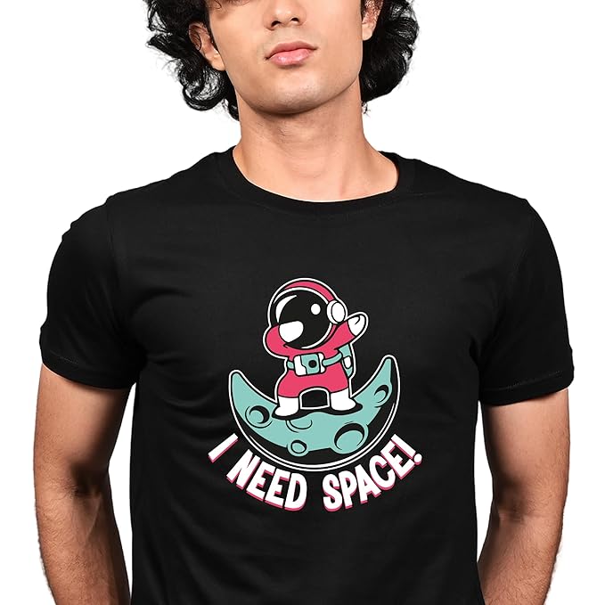 Black Astronaut Graphic Tee – “I NEED SPACE!”
