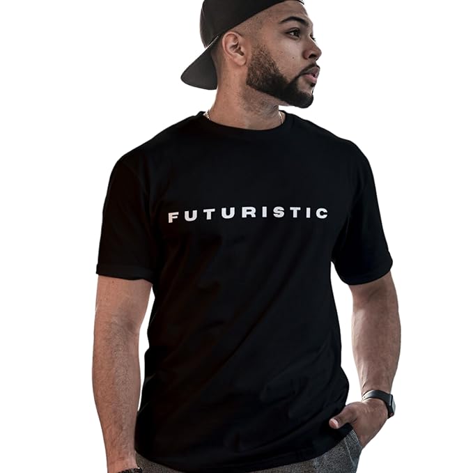 Black FUTURISTIC Graphic T-Shirt – Minimalist Modern Style